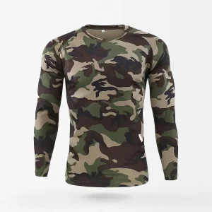 Chemise de combat camouflage Woodland à manches longues